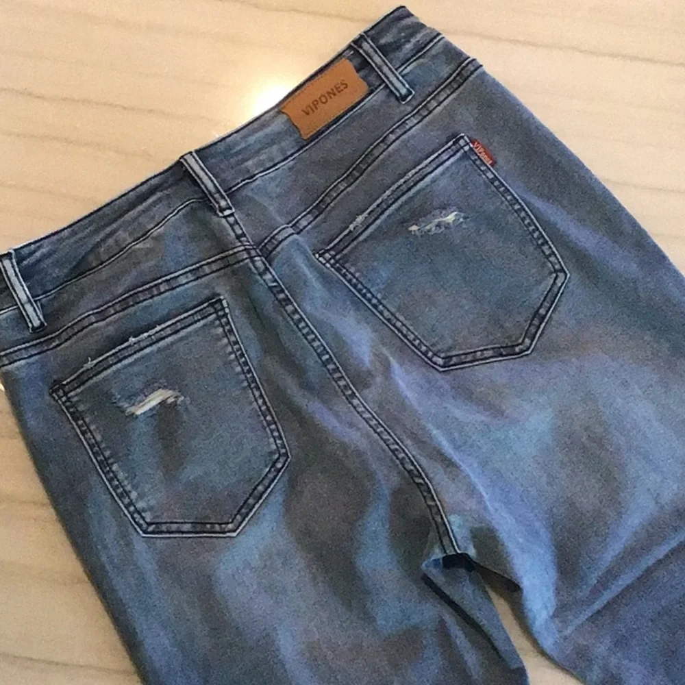 VIPONES Jeans High Waisted Skinny Stretch Soft Slim Fit Distressed Comfy Size 16